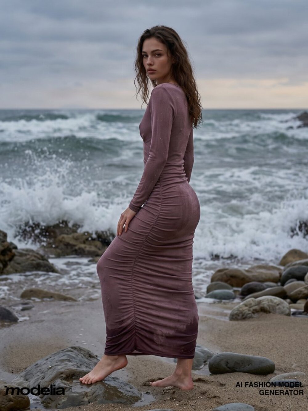 Ruched Midi/Maxi Bodycon Dress